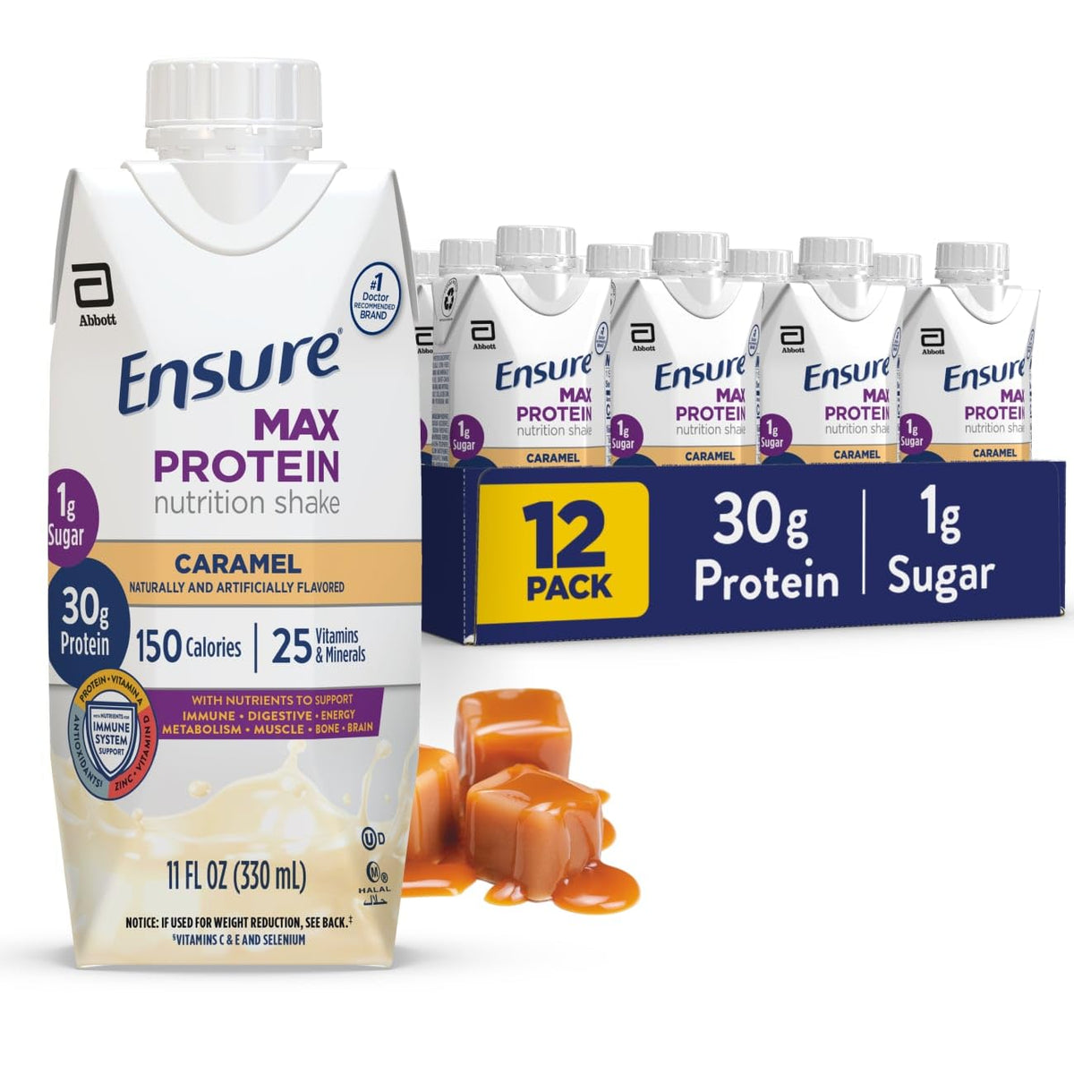 Ensure Max Protein Milk Chocolate Shake, 30g High Protein, 12 Pack
