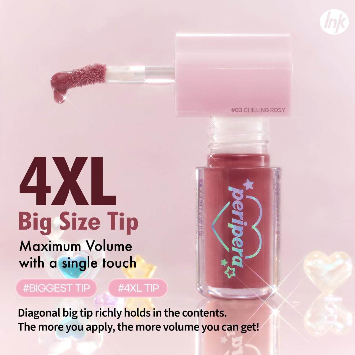 Peripera Ink Glasting Mini Gift Sets Lip Gloss #01 + #03 + #06 (2.5ml * 3), Long-Lasting Hydration, Moisturizing Stocking Stuffers, Korean Lip