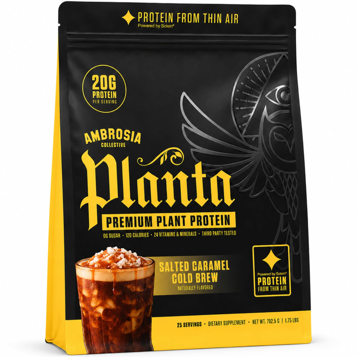 Ambrosia Plant Based Protein Powder 20g | Clean Vegan Pea Protein Powder | Gluten & Dairy Free, Keto Friendly, No Added Sugar | 25 Servings | Banana Maple