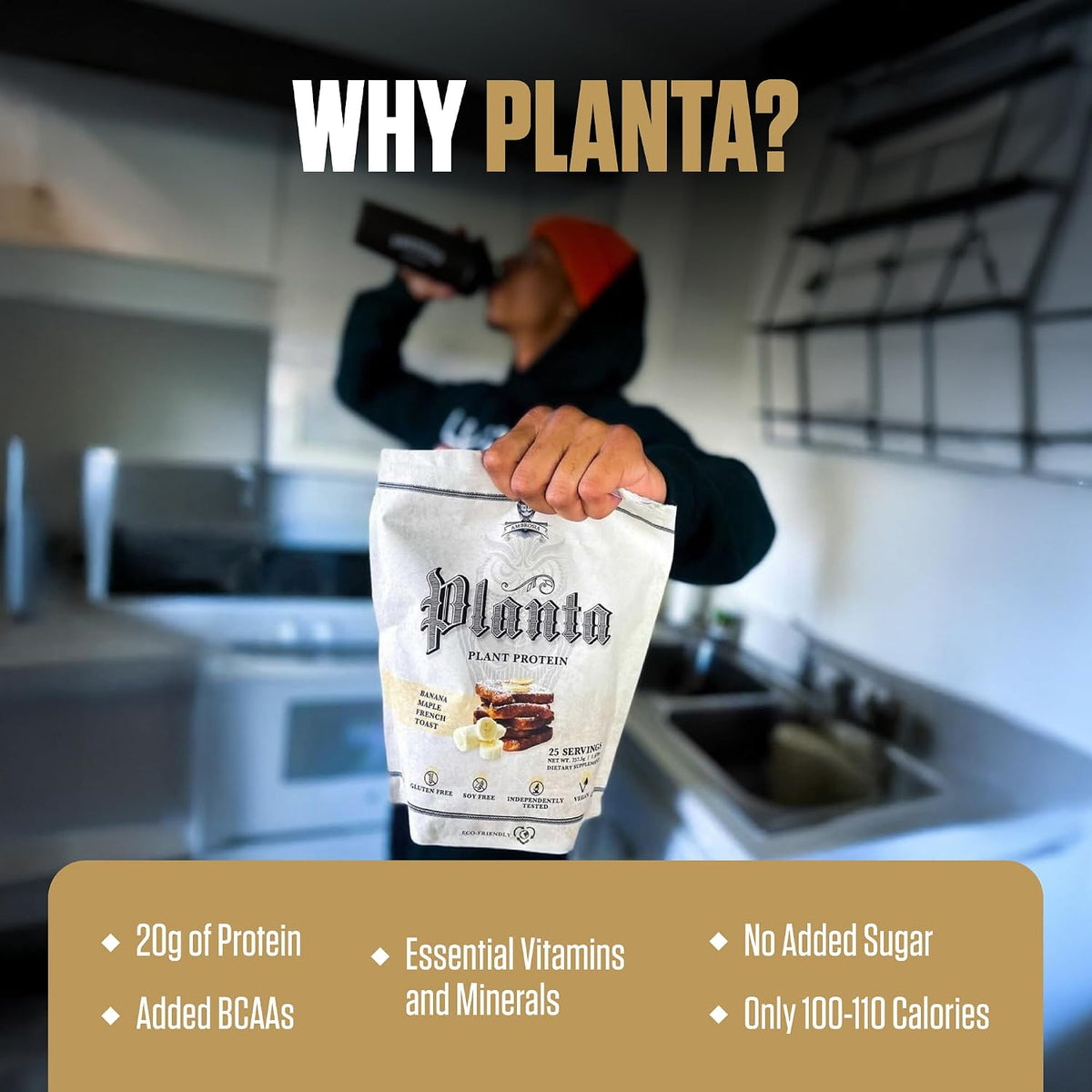 Ambrosia Plant Based Protein Powder 20g | Clean Vegan Pea Protein Powder | Gluten & Dairy Free, Keto Friendly, No Added Sugar | 25 Servings | Banana Maple