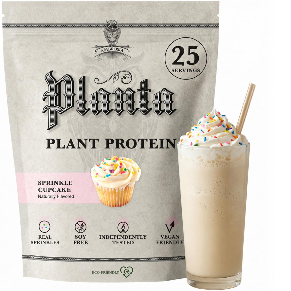 Ambrosia Plant Based Protein Powder 20g | Clean Vegan Pea Protein Powder | Gluten & Dairy Free, Keto Friendly, No Added Sugar | 25 Servings | Banana Maple
