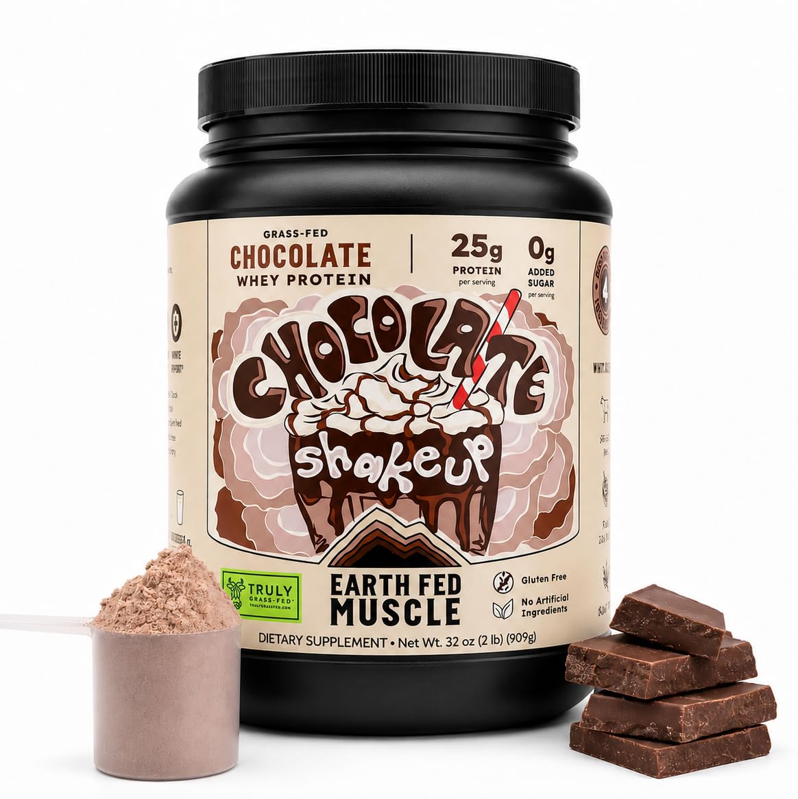 Earth Fed Muscle Whey Back Vanilla Irish Grass Fed Whey Protein Isolate