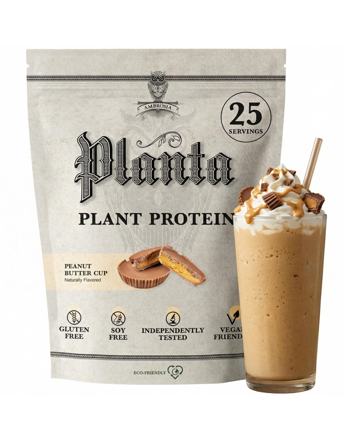 Ambrosia Plant Based Protein Powder 20g | Clean Vegan Pea Protein Powder | Gluten & Dairy Free, Keto Friendly, No Added Sugar | 25 Servings | Banana Maple