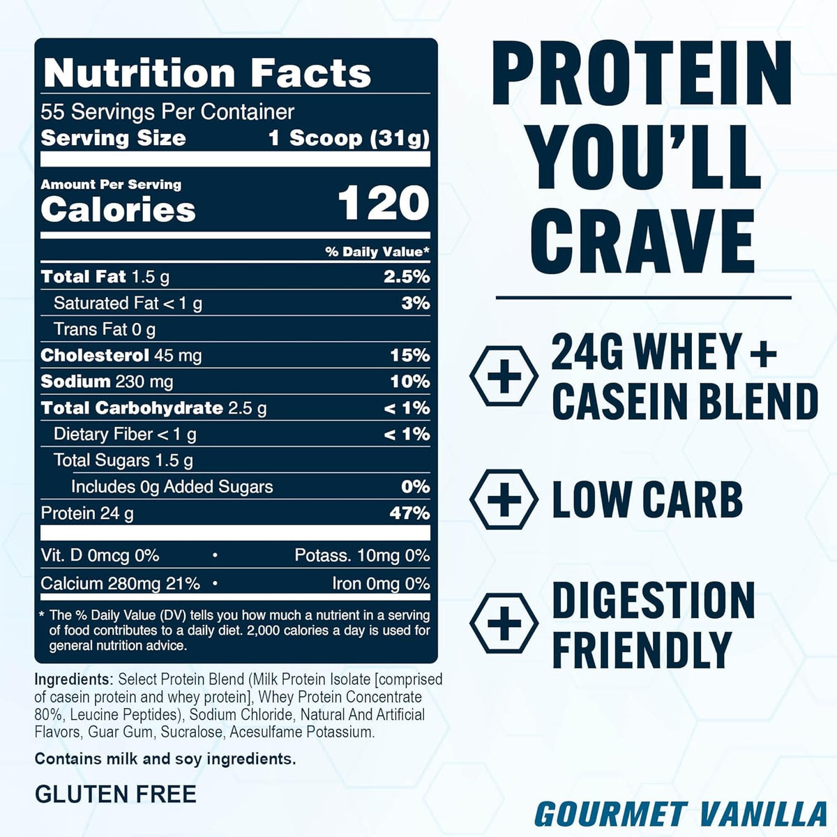 PEScience Select Protein Powder, Gourmet Vanilla, 55 Servings