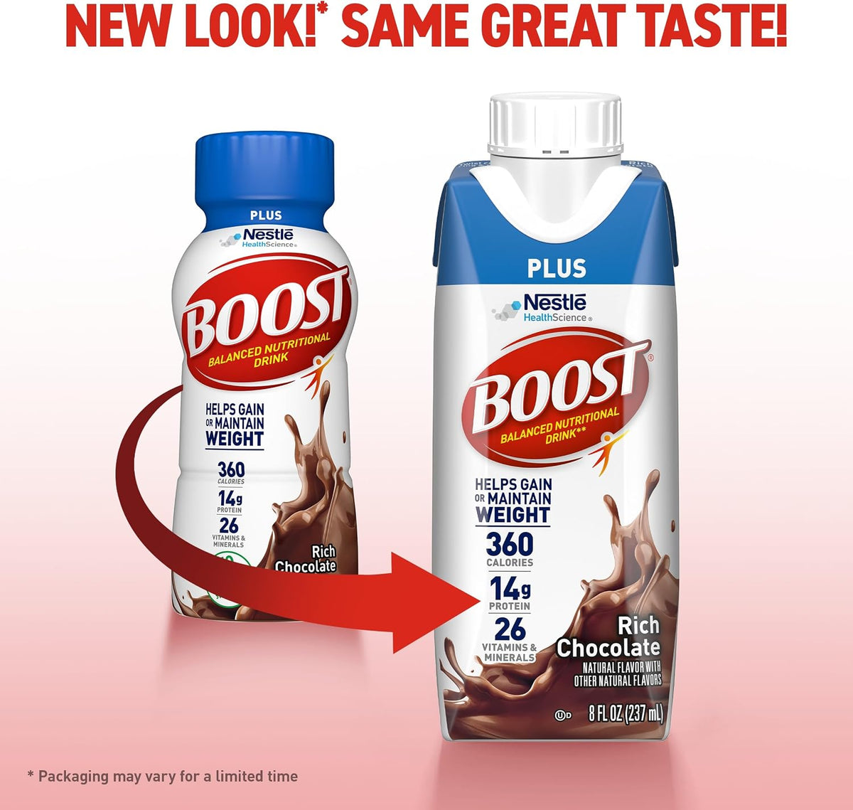 BOOST Plus Ready to Drink Nutritional Drink, Rich Chocolate, 24 Pack