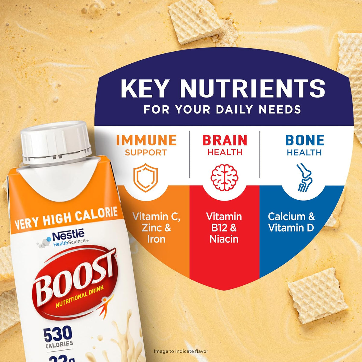 BOOST Very High Calorie Nutritional Drink, Very Vanilla, 8 FL OZ, 24 pk